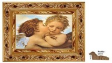 Angeli, Stampa con cornice in legno in oro traforata cm 5  Misura stampa  30x50