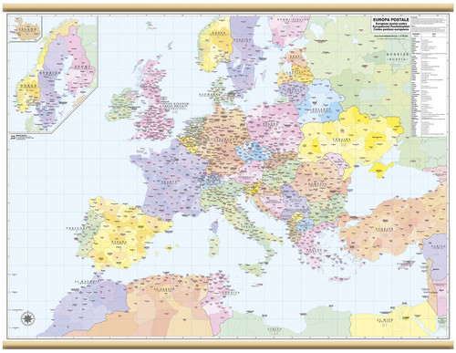 Carta geografica murale europa - carta,