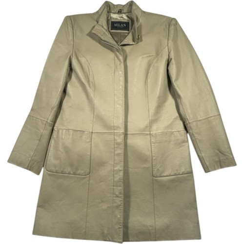 Cappotto donna pelle beige