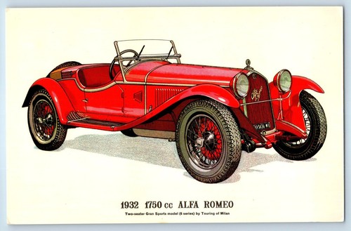 Cartolina automobile 1932 1750 - automobile,