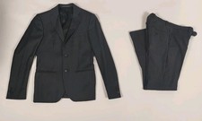 Vintage Abito Gessato Pinstriped Suit size 46 Virgin Wool Luigi Bianchi Reda 