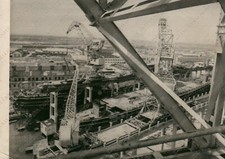 1958 TRIESTE veduta portuale Porto Navi imbarco Navigazione Marina Fotografia