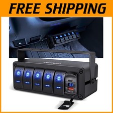 5-way Rocker Switch Panel with USB Charger & Voltmeter