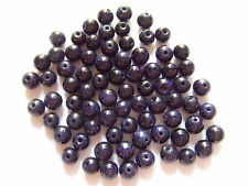 15pz perline  in pietra d'oro goldstone sintetica tondo 6mm colore blu scuro 