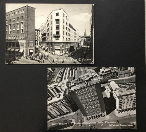 Milano due antiche cartoline - milano,,
