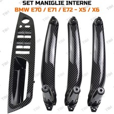 BMW X5 X6 E70 E71 E72 Kit Set 4 Maniglie Interne Anteriori Posteriori CARBON
