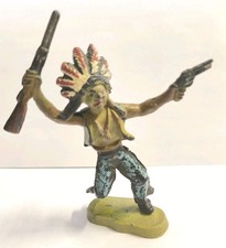 Soldatino in Gomma ISAS - Indiano con Fucile e Pistola - Basetta Originale