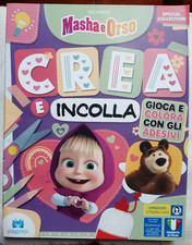 Lotto 5 riviste per bambini Masha e Orso con colori, giochi, adesivi, ed altro