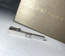 Spilla da barra logo marca Parentesi clip cravatta originale Bvlgari argento ...
