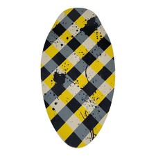 Skimboard Yellow Black Plaid
