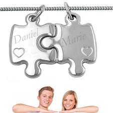 2 ciondoli puzzle con cuore e