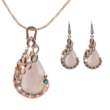 Set collana orecchini pavone - collana,