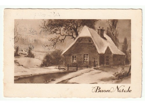 1935 paesaggio innevato casa