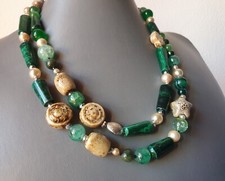 ❤️??COLLANA DONNA PIETRE DURE NATURALI VERDE MALACHITE, AGATA,  CERAMICA❤