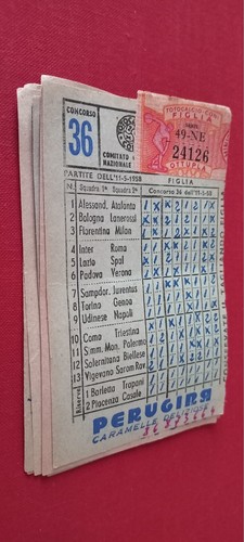 Schedina totocalcio 1958 - schedina, 36/1958