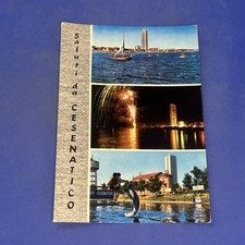 SALUTI DA CESENATICO PANORAMA DAL MARE - A COLORI  CARTOLINA