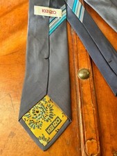 KENZO PARIS CRAVATTA - BLU - VINTAGE - 100% SETA - ORIGINALE