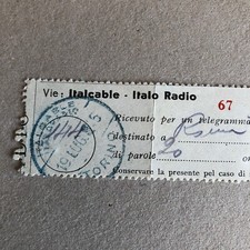 M) Ricevuta Italcable Italo