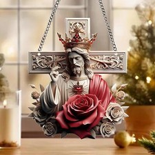 Ornamento da appendere alla finestra di Gesù piatto 2D per camere da letto