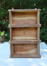 Scaffale a Forma di Mattone, Mensola Rustica da Parete in Legno Antico Marrone da Appendere