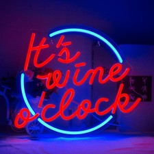 It s Wine O clock Insegna luminosa al neon Lettera a LED Luci al neon Insegna al