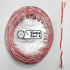 DOPPINO TELEFONICO FLESSIBILE 2x0,50 mm² BIANCO ROSSO ADSL IN RAME 2 POLI 100 MT
