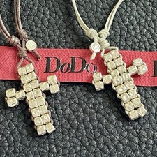 Dodo Pomellato 1 Collana Croce Granelli Sigillo Argento Fuori Produzione Unisex