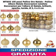 100pz Palline Oro Natale -