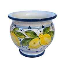 Cachepot Porta Vaso ceramica maiolica Deruta decorato a mano decoro limoni