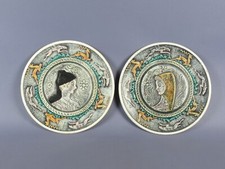 Piatti terracotta da parete soggetti donne animali dipinti vintage anni '80