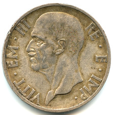 RARO, Italia 5 lire argento Vittorio Emanuele II 1937 R n. 7810