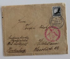 GERMANIA 1936 HINDEMBRUG ZEPPELIN POSTA AEREA a BERLINO + annullo rosso + 100 Pf.AIR M-F147