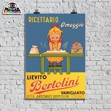 copia d'autore POSTER VINTAGE LIEVITO BERTOLINI  RICETTARIO MARIAROSA BIMBA