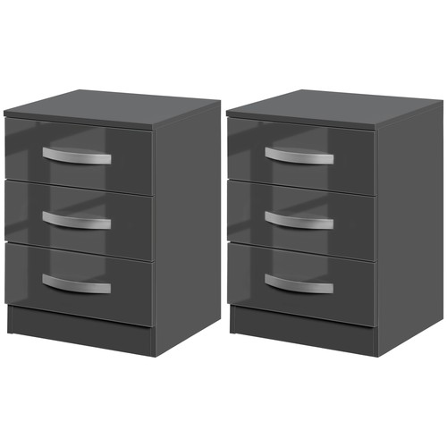 Homcom set comodini - 2, lucidi