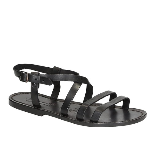 Sandali donna cuoio nero - cuoio,