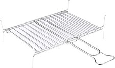 GRIGLIA PER BARBECUE IN ACCIAIO INOX DOPPIA PER CARNE E PESCE 40x30/50x45 cm