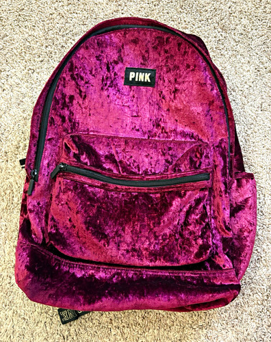 Zaino rosa borgogna velluto - zaino,