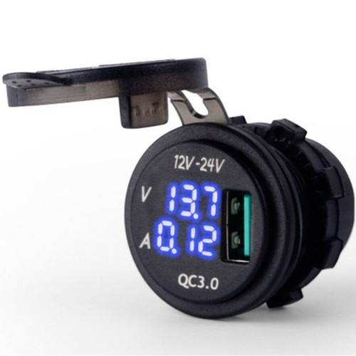 Caricabatteria usb 12v 24v blu - usb,