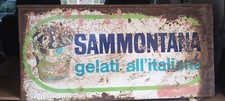 Tabella Targa Insegna Gelati Sammontana  Bifacciale Vintage Modernariato