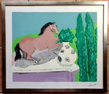 Litografia a colori firmata Giuseppe Cesetti in cornice