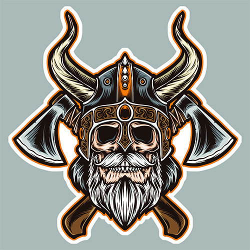 Skull head crane viking - skull,
