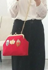 Borsa rossa velluto tracolla