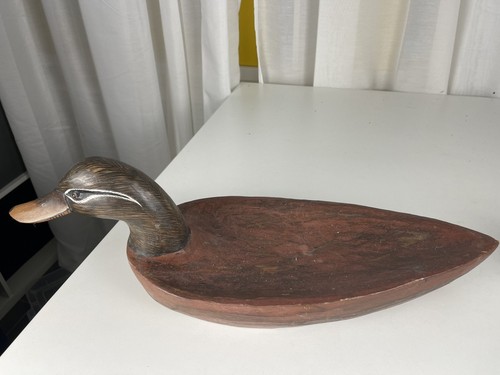 Statua legno anatra cm - statua, 52