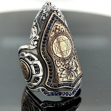 Anello in argento 925 con sigillo di Salomone in argento