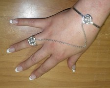 baciamano  gioiello rosette rosa  ELEMENTI A SCELTA  BACIA MANO bracciale rigido