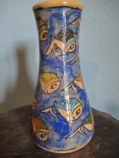 Vaso dipinto a mano ceramica pesci Persia o Turchia - Iznik - Qajar - circa 20 cm