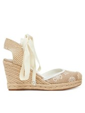 GUESS Donna numero 35. Sandali bianco beige con zeppa di corda 9 cm.