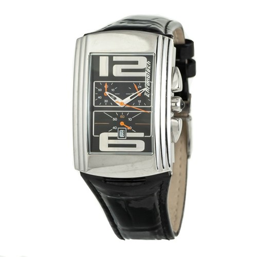 Chronotech black leather watch - chronotech,