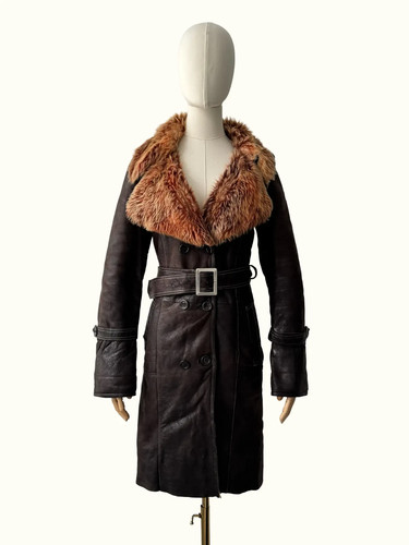 Cappotto donna vintage pelle