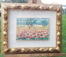 Quadro olio su tela di Michele Cascella "Campo Di Papaveri"